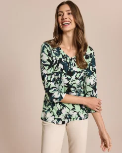 Shirt großen Blüten Druck