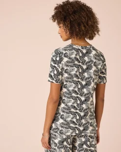 Shirt im Blätter- oder Uni-Design