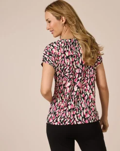 Shirt mit Animal-Druck und Schmuckstein