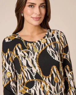 Shirt mit Animal- und Kettendruck