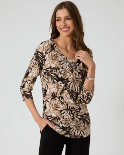 Shirt mit Blätterdruck