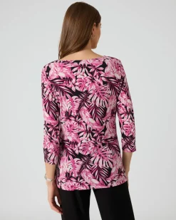 Shirt mit Blätterdruck