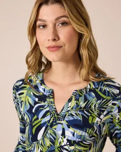 Shirt mit Blätterdruck