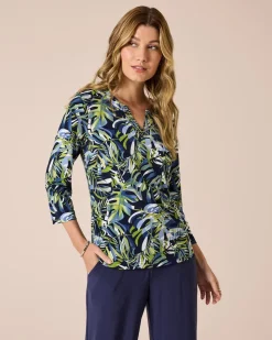 Shirt mit Blätterdruck