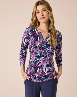 Shirt mit Blätterdruck