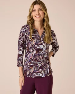 Shirt mit Blätterdruck