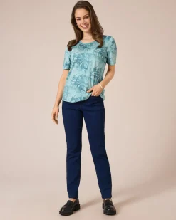 Shirt mit Blätter-Print