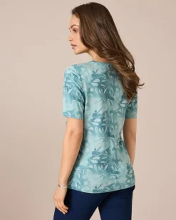 Shirt mit Blätter-Print