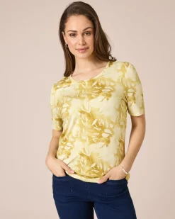 Shirt mit Blätter-Print
