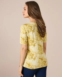 Shirt mit Blätter-Print