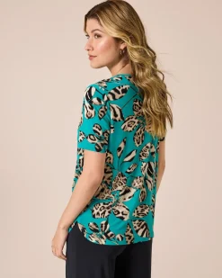 Shirt mit Blumen-Animaldruck