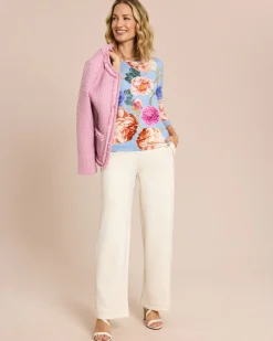 Shirt mit Blumen- & Kettenprint