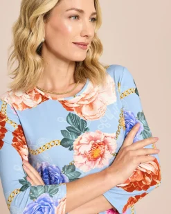 Shirt mit Blumen- & Kettenprint