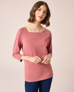 Shirt mit Carré-Ausschnitt