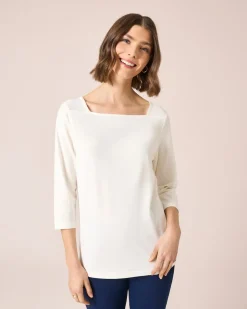 Shirt mit Carré-Ausschnitt