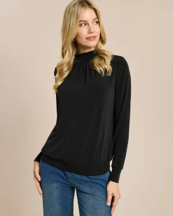 Shirt mit Drapierung am Hals