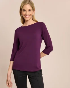 Shirt mit elegantem U-Boot-Ausschnitt