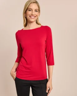 Shirt mit elegantem U-Boot-Ausschnitt