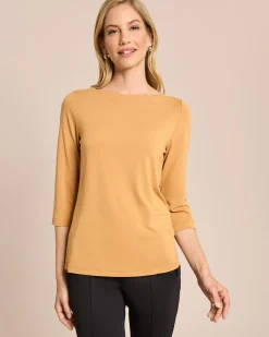 Shirt mit elegantem U-Boot-Ausschnitt