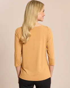 Shirt mit elegantem U-Boot-Ausschnitt