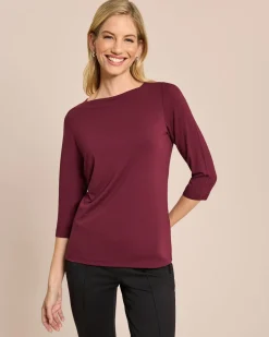 Shirt mit elegantem U-Boot-Ausschnitt
