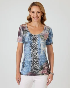 Shirt mit Fantasie-Druckmix