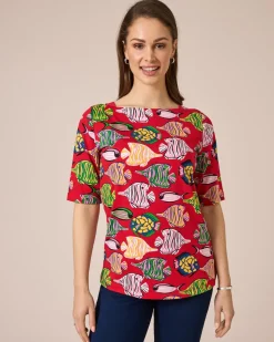 Shirt mit Fische-Druck