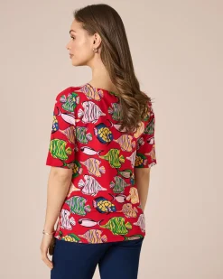 Shirt mit Fische-Druck