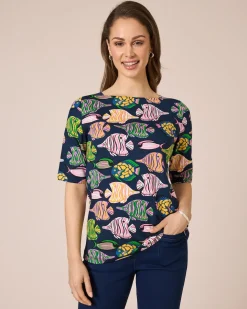 Shirt mit Fische-Druck