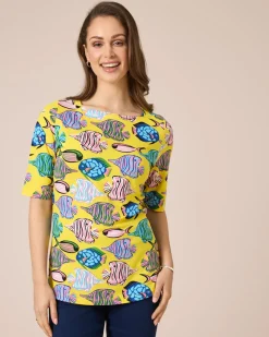 Shirt mit Fische-Druck