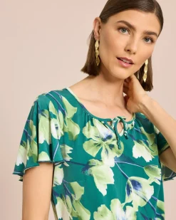 Shirt mit Flügelärmel und Blumendruck