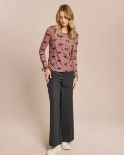 Shirt mit Flockdruck und Schleifen