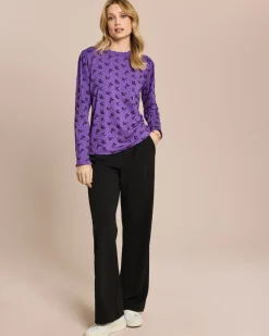 Shirt mit Flockprint und Rüschen
