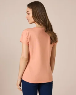 Shirt mit Folien-Druck und Pailletten