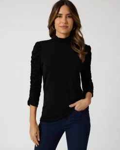 Shirt mit gerafftem Arm
