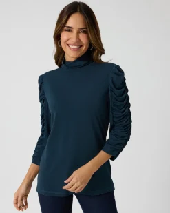 Shirt mit gerafftem Arm