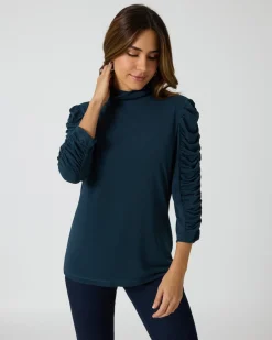 Shirt mit gerafftem Arm