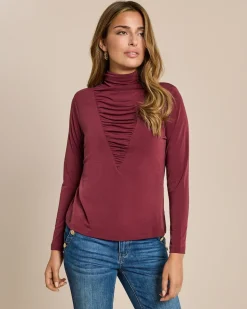 Shirt mit gerafftem Ausschnitt