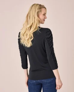 Shirt mit gerafften Ärmeln