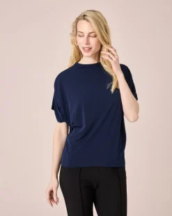 Shirt mit geraffter Schulterpartie