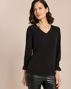 Shirt mit gesmoktem Ärmel