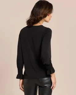 Shirt mit gesmoktem Ärmel