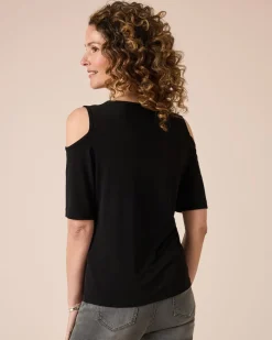Shirt mit Glitzer Cut Out