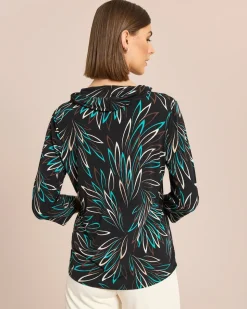 Shirt mit halsfernem Rollkragen
