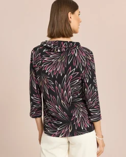 Shirt mit halsfernem Rollkragen
