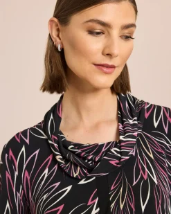 Shirt mit halsfernem Rollkragen
