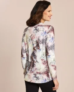 Shirt mit Knopfleiste und Kelchkragen
