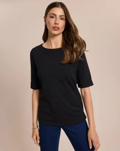 Shirt mit langem Halbarm und Umschlag