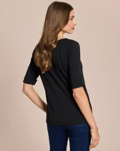 Shirt mit langem Halbarm und Umschlag