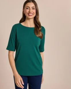 Shirt mit langem Halbarm und Umschlag